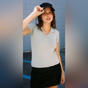 John Galt EUC Green Carolyn Polo Short Sleeve Shirt Size Small